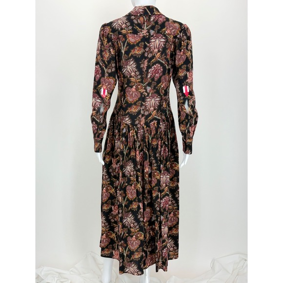 Ulla Johnson Celia Paisley Collared Dress Size Medium - Picture 4 of 7